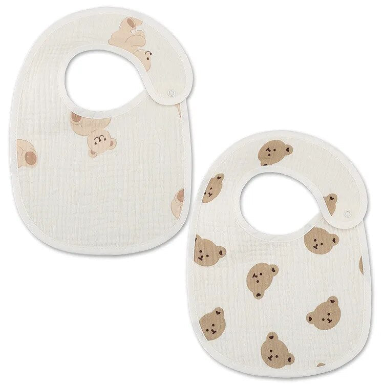 2 Pieces Set Cute Waterproof Feeding Baby Bibs-MamaToddler-Baby Bear-Mama Toddler