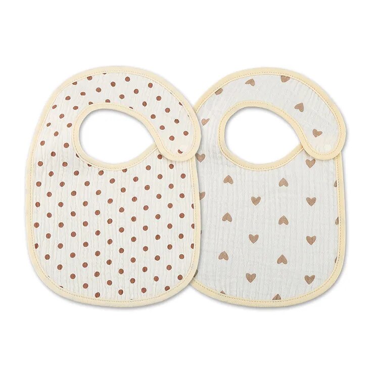 2 Pieces Set Cute Waterproof Feeding Baby Bibs-MamaToddler-Dots Love-Mama Toddler