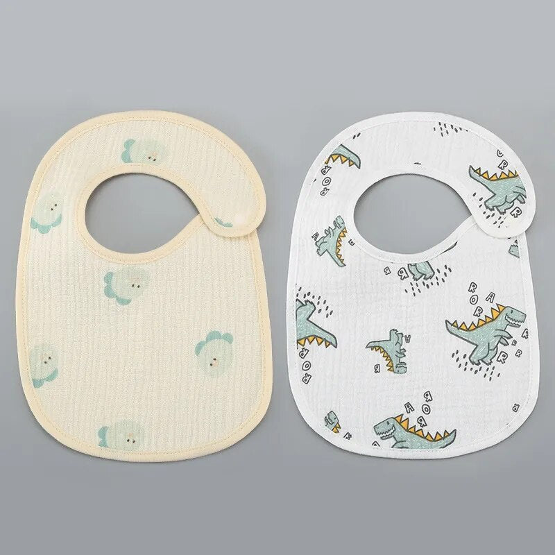 2 Pieces Set Cute Waterproof Feeding Baby Bibs-MamaToddler-Green Dinosaur-Mama Toddler