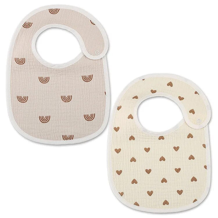 2 Pieces Set Cute Waterproof Feeding Baby Bibs-MamaToddler-Love Rainbow-Mama Toddler