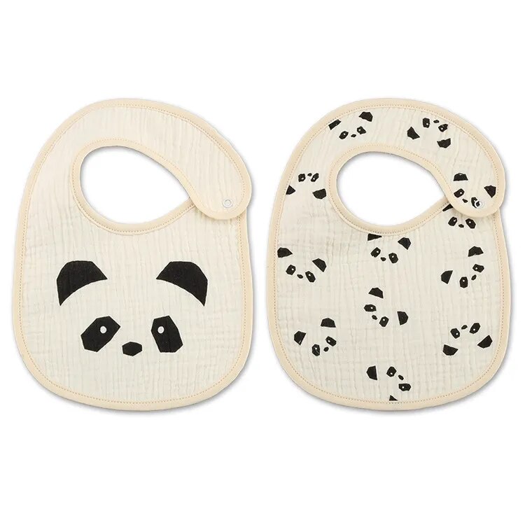 2 Pieces Set Cute Waterproof Feeding Baby Bibs-MamaToddler-Panda-Mama Toddler