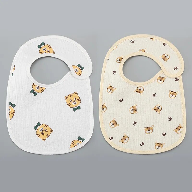 2 Pieces Set Cute Waterproof Feeding Baby Bibs-MamaToddler-Tiger-Mama Toddler