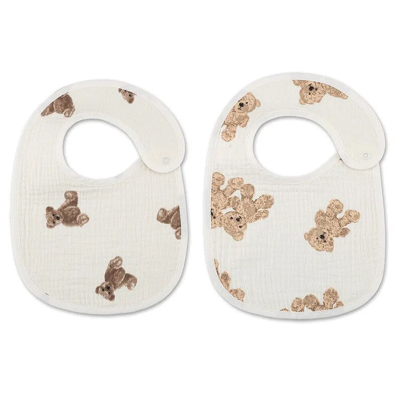 2 Pieces Set Cute Waterproof Feeding Baby Bibs-MamaToddler-Toy Bear-Mama Toddler