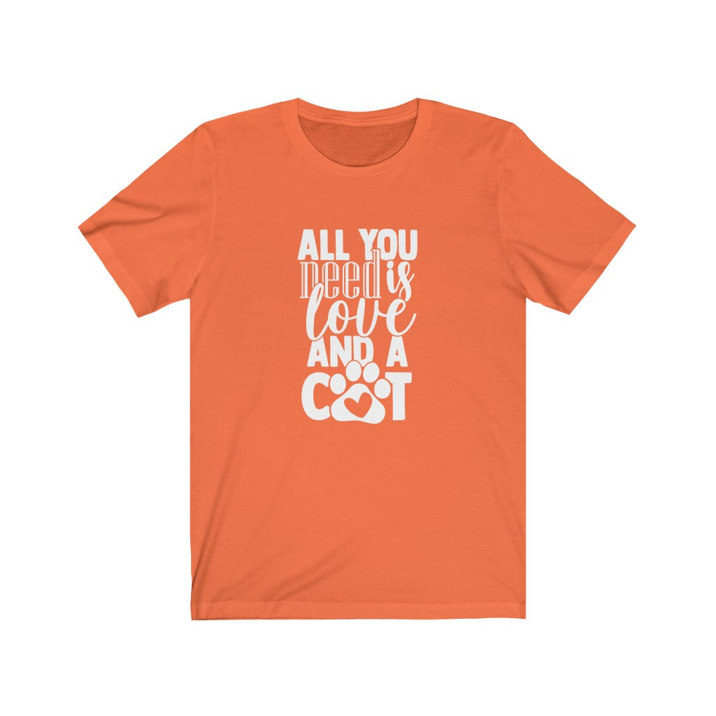 All You Need Is Love And A Cat T-Shirt-T-Shirt-Printify-Orange-S-Mama Toddler