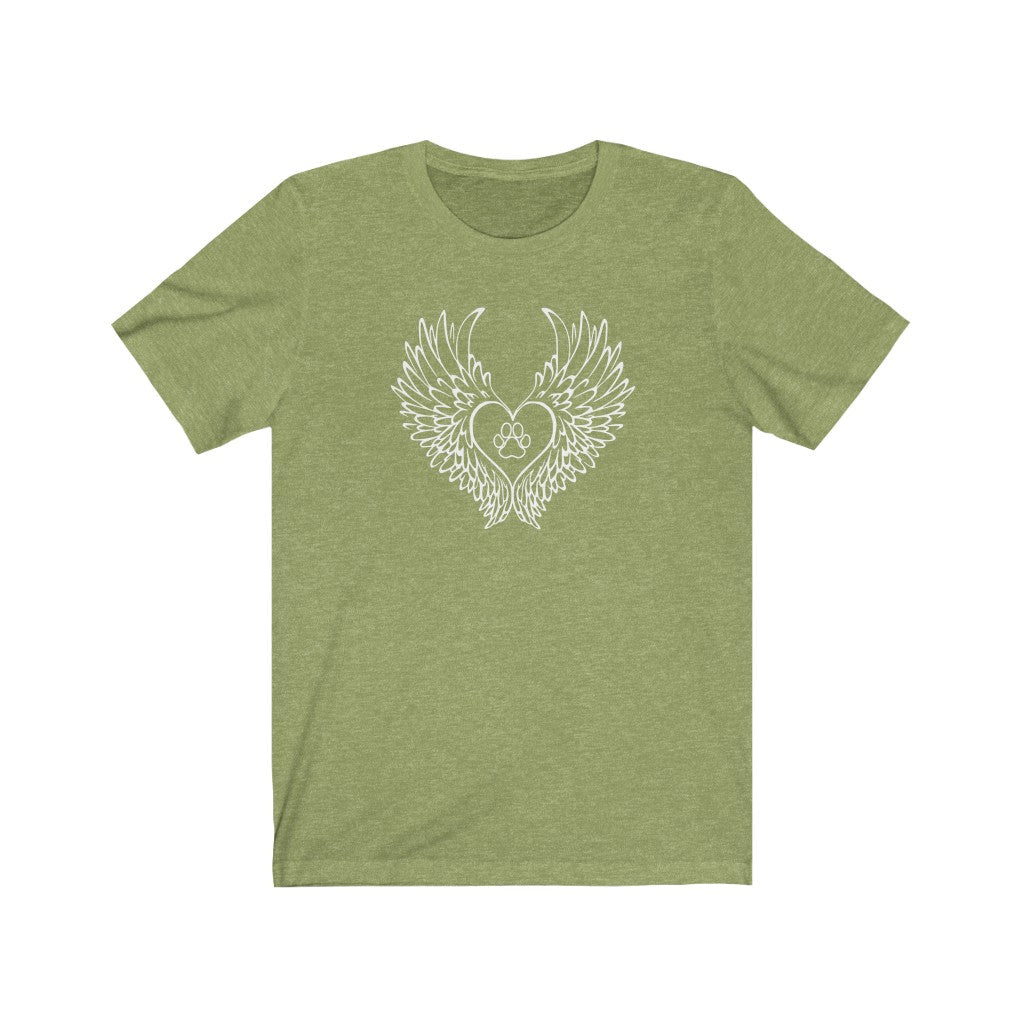 Angel Wings Paw Heart T-Shirt-T-Shirt-Printify-Heather Green-XS-Mama Toddler