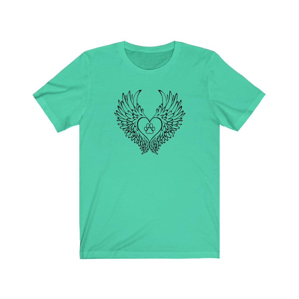 Angel Wings Paw Heart T-Shirt-T-Shirt-Printify-Heather Mint-XS-Mama Toddler