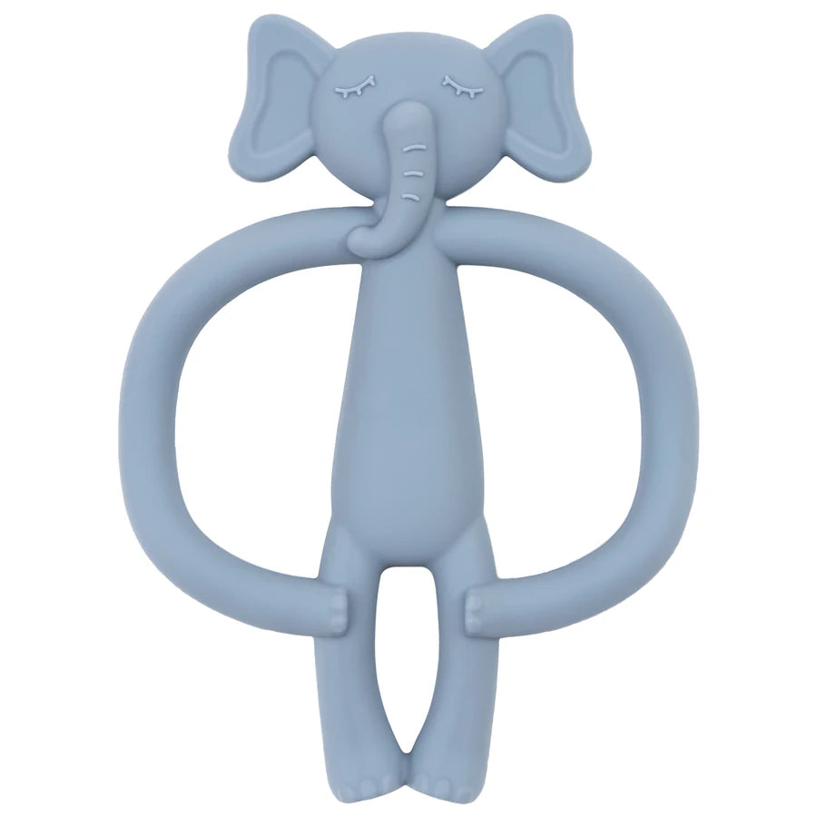 Animal Shaped Teething Silicone Nursing Infant Chewing Toy-MamaToddler-Blue Elephant-Mama Toddler