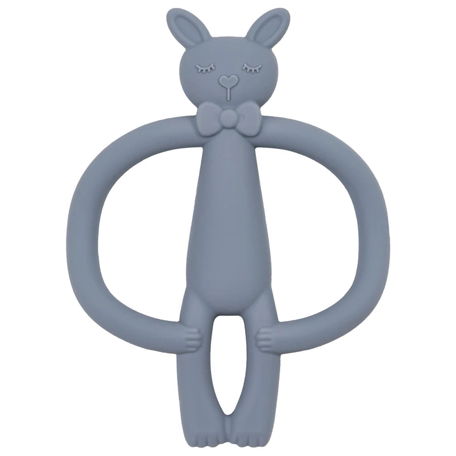 Animal Shaped Teething Silicone Nursing Infant Chewing Toy-MamaToddler-Gray Bunny-Mama Toddler