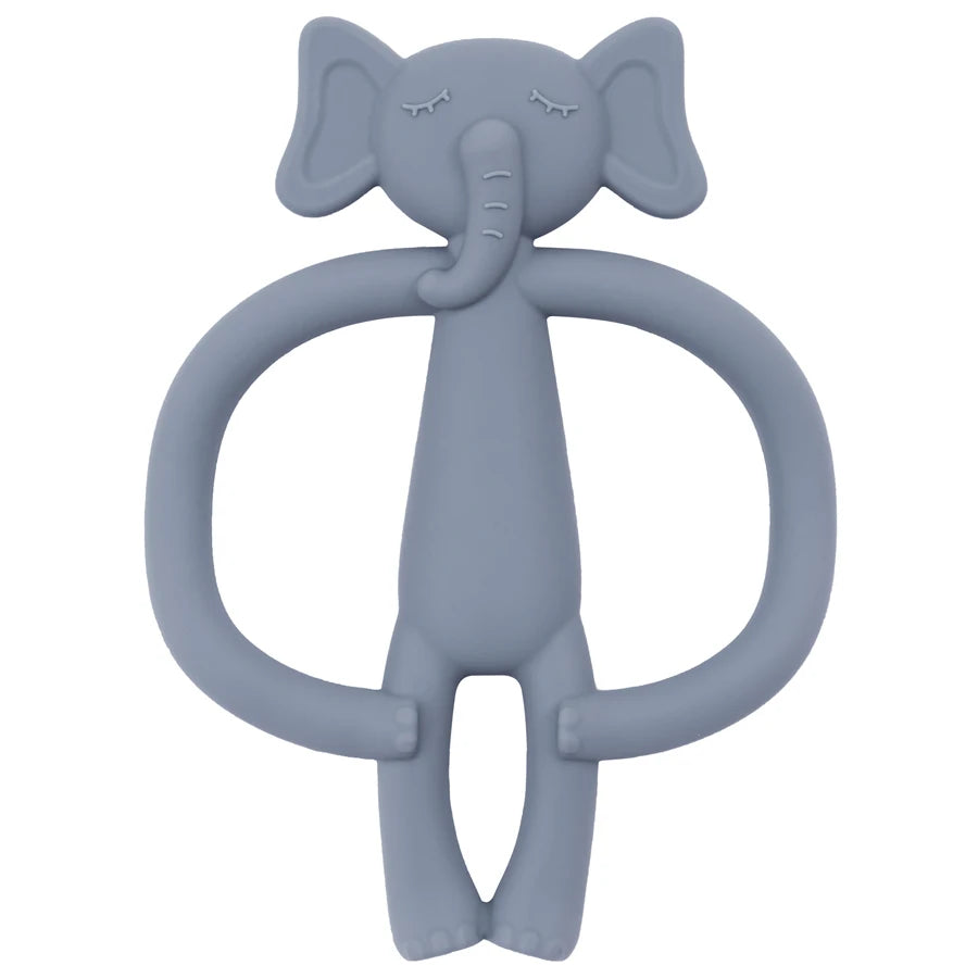 Animal Shaped Teething Silicone Nursing Infant Chewing Toy-MamaToddler-Gray Elephant-Mama Toddler