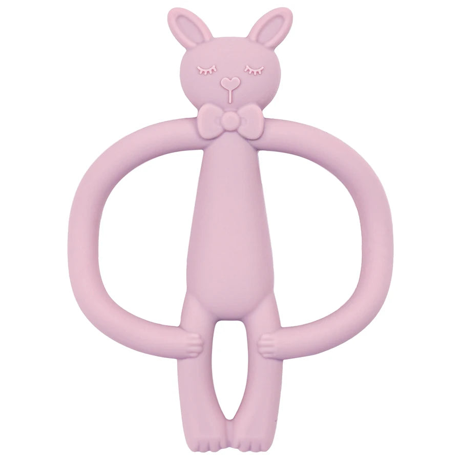 Animal Shaped Teething Silicone Nursing Infant Chewing Toy-MamaToddler-Mauve Bunny-Mama Toddler