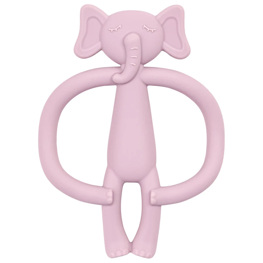 Animal Shaped Teething Silicone Nursing Infant Chewing Toy-MamaToddler-Mauve Elephant-Mama Toddler