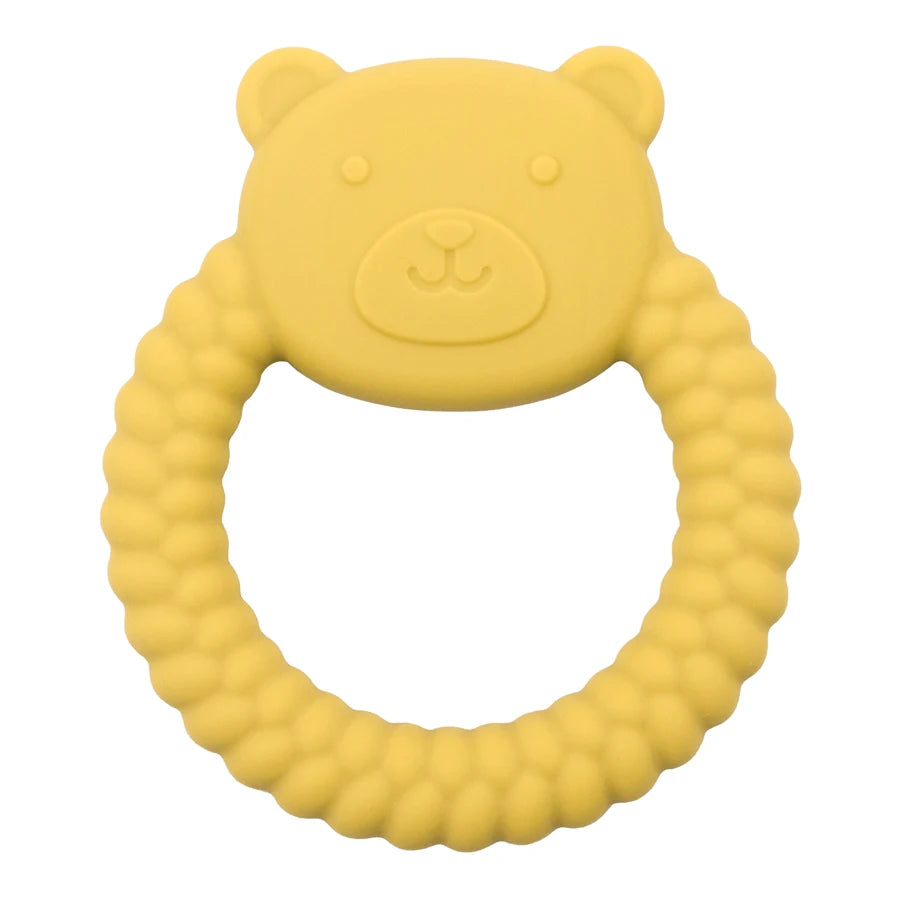 Animal Shaped Teething Silicone Nursing Infant Chewing Toy-MamaToddler-Mustard Bear-Mama Toddler