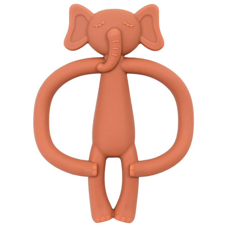 Animal Shaped Teething Silicone Nursing Infant Chewing Toy-MamaToddler-Orange Elephant-Mama Toddler