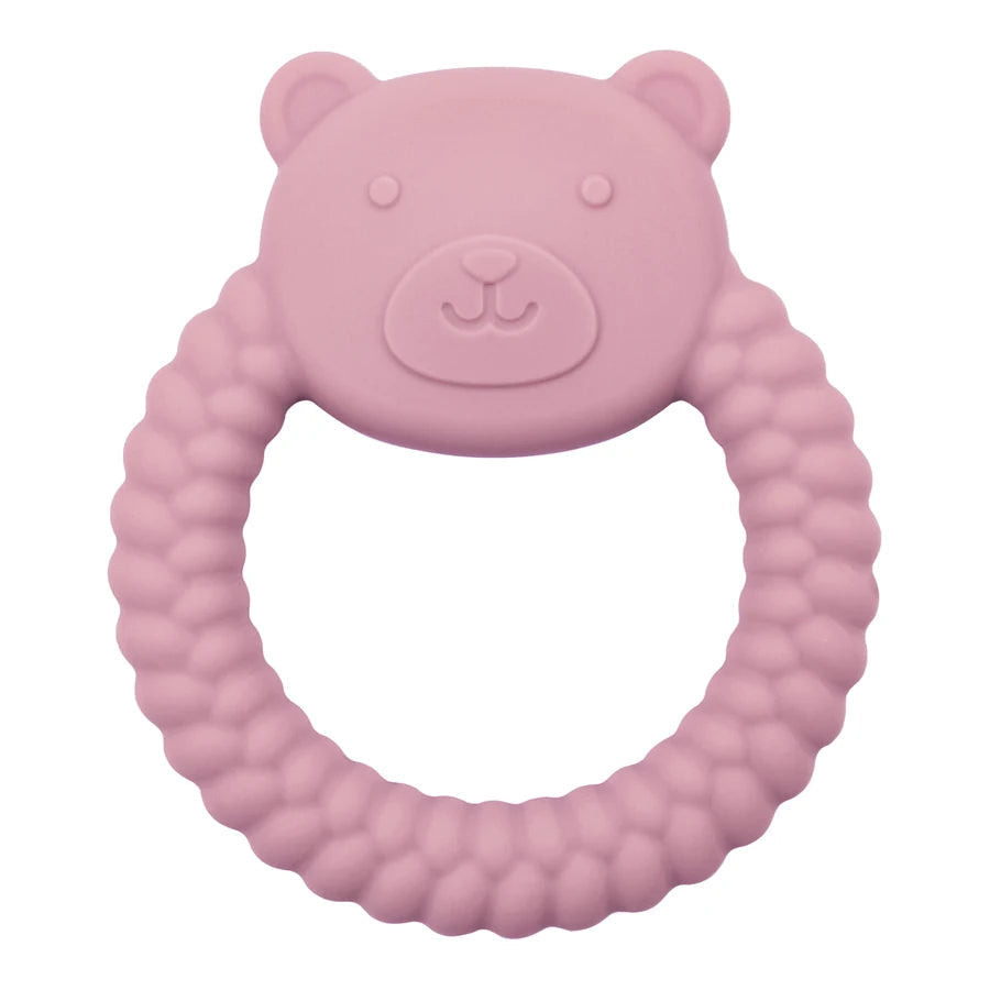 Animal Shaped Teething Silicone Nursing Infant Chewing Toy-MamaToddler-Powder Rose Bear-Mama Toddler