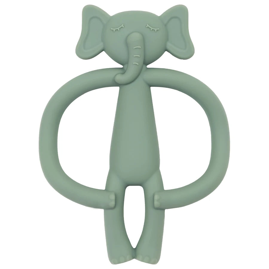 Animal Shaped Teething Silicone Nursing Infant Chewing Toy-MamaToddler-Sage Elephant-Mama Toddler