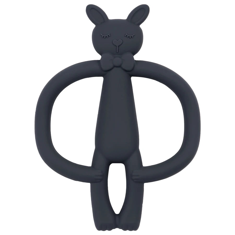 Animal Shaped Teething Silicone Nursing Infant Chewing Toy-MamaToddler-Steel Gray Bunny-Mama Toddler