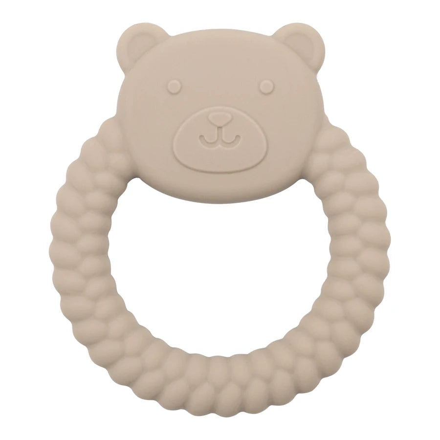 Animal Shaped Teething Silicone Nursing Infant Chewing Toy-MamaToddler-Taupe Bear-Mama Toddler