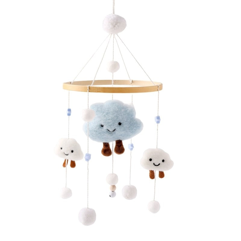 Baby Crib Wooded Hanging Rattle Toys-MamaToddler-Cloud - Blue-Mama Toddler