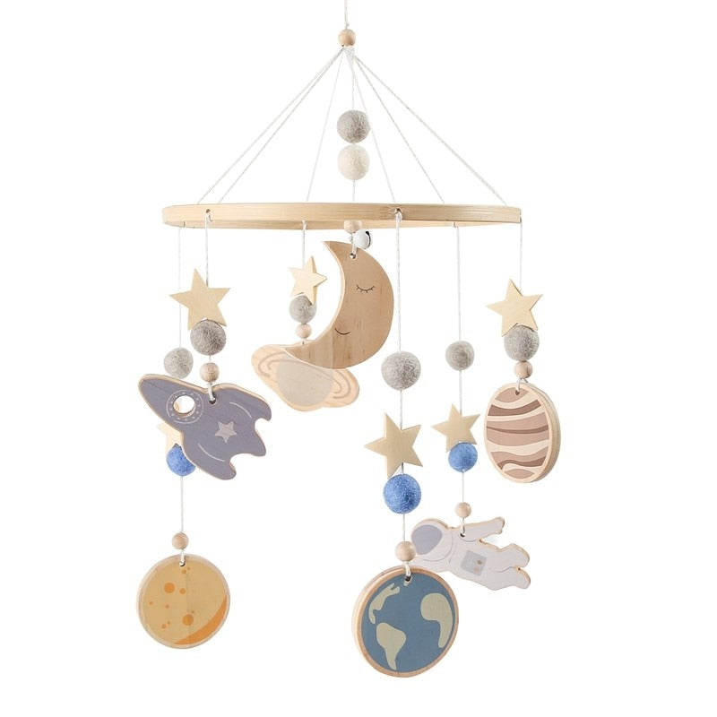 Baby Crib Wooded Hanging Rattle Toys-MamaToddler-Cosmic Exploration-Mama Toddler