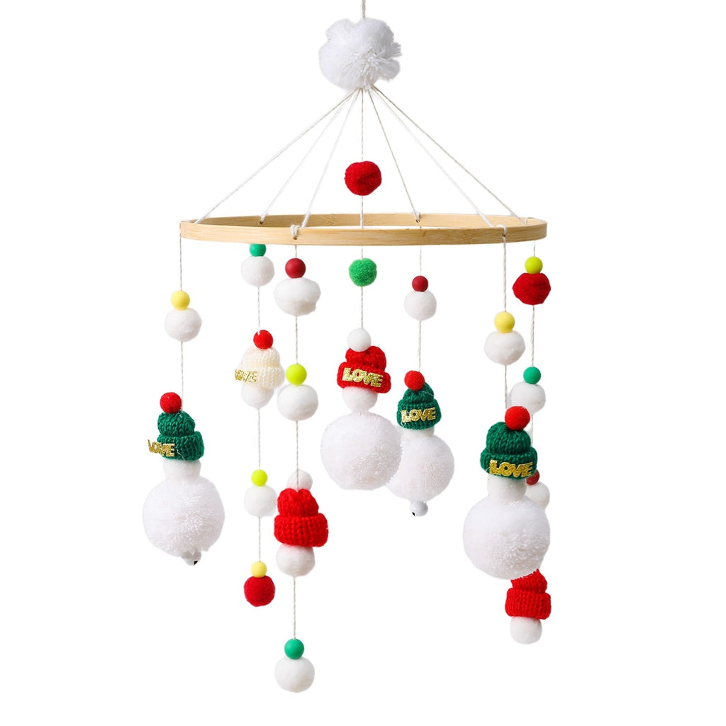 Baby Crib Wooded Hanging Rattle Toys-MamaToddler-Snow man-Mama Toddler