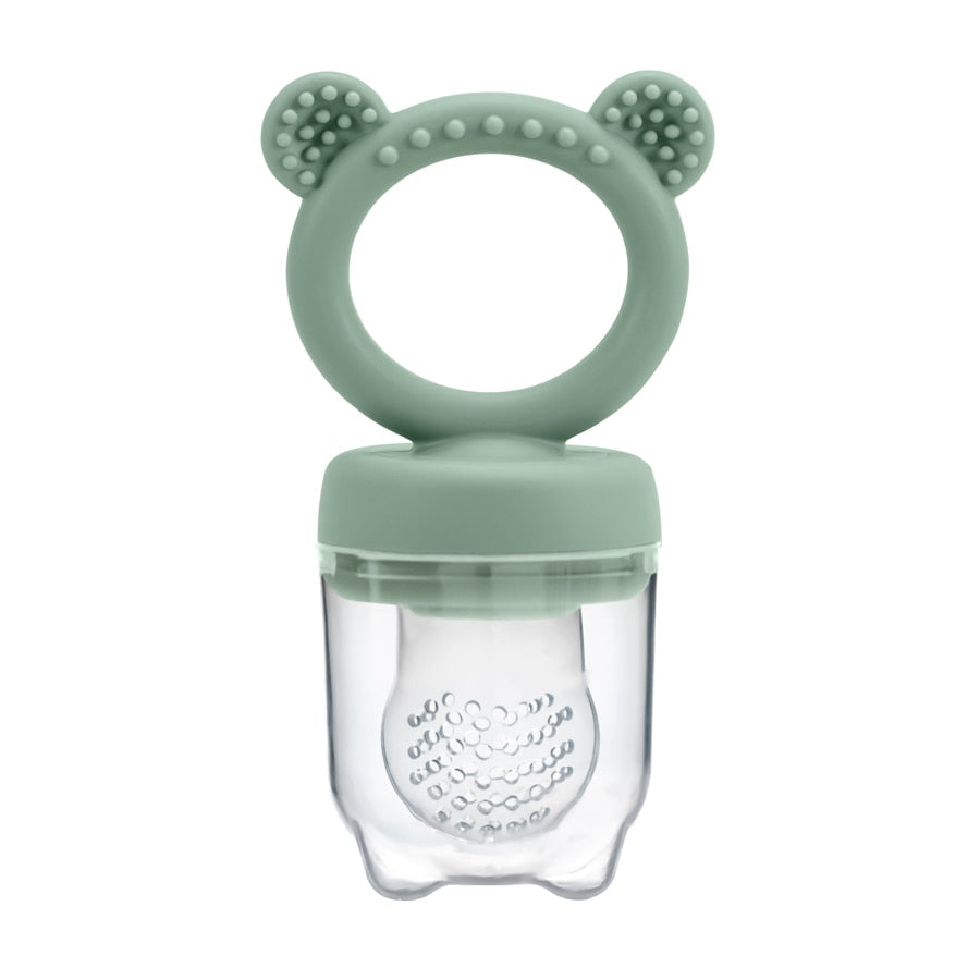 Baby Pacifier Fruit Silicone Feeder With Cover-MamaToddler-Green-Mama Toddler