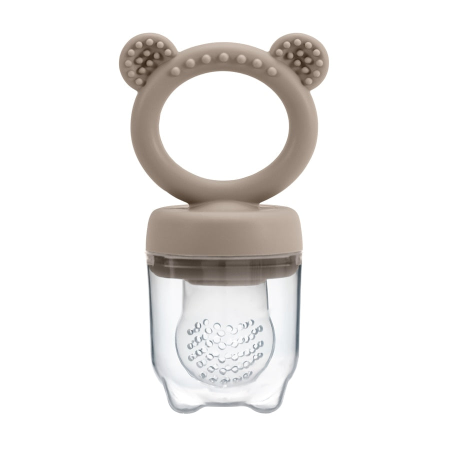 Baby Pacifier Fruit Silicone Feeder With Cover-MamaToddler-Light Brown-Mama Toddler