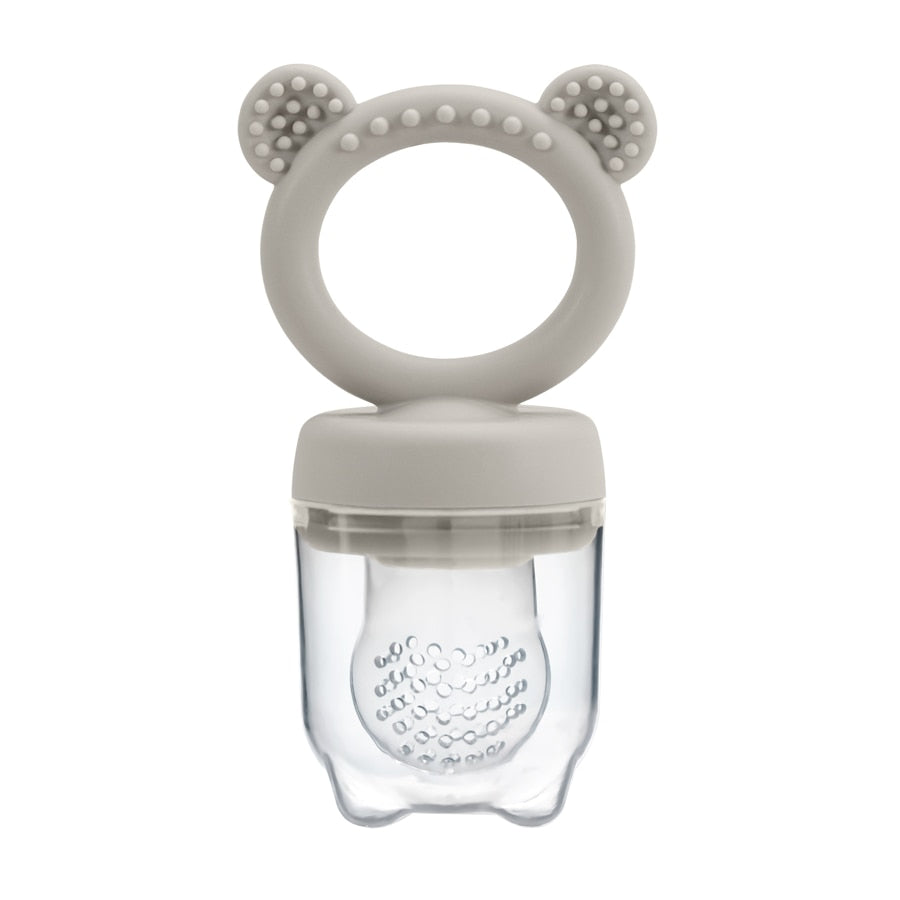 Baby Pacifier Fruit Silicone Feeder With Cover-MamaToddler-Light Grey-Mama Toddler