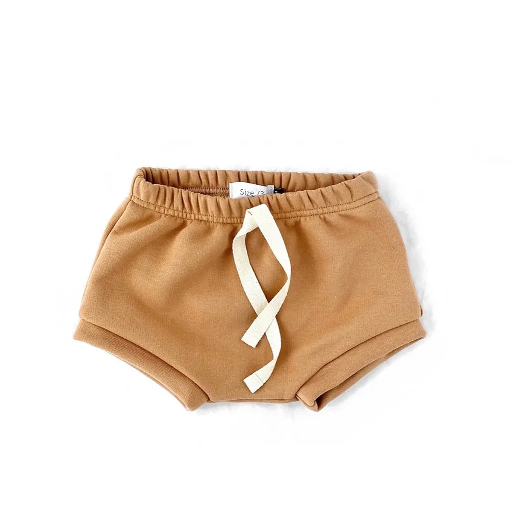 Boys and Girls Thick Cotton Shorts & T-Shirts-MamaToddler-Shorts - Brown-6-9 Months-Mama Toddler