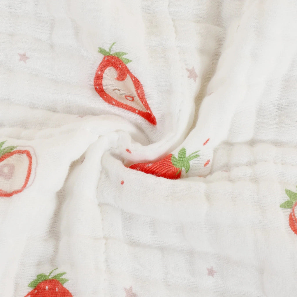 Breathable Muslin Cotton Baby Swaddle Blanket-MamaToddler-Smiling Strawberry-Mama Toddler