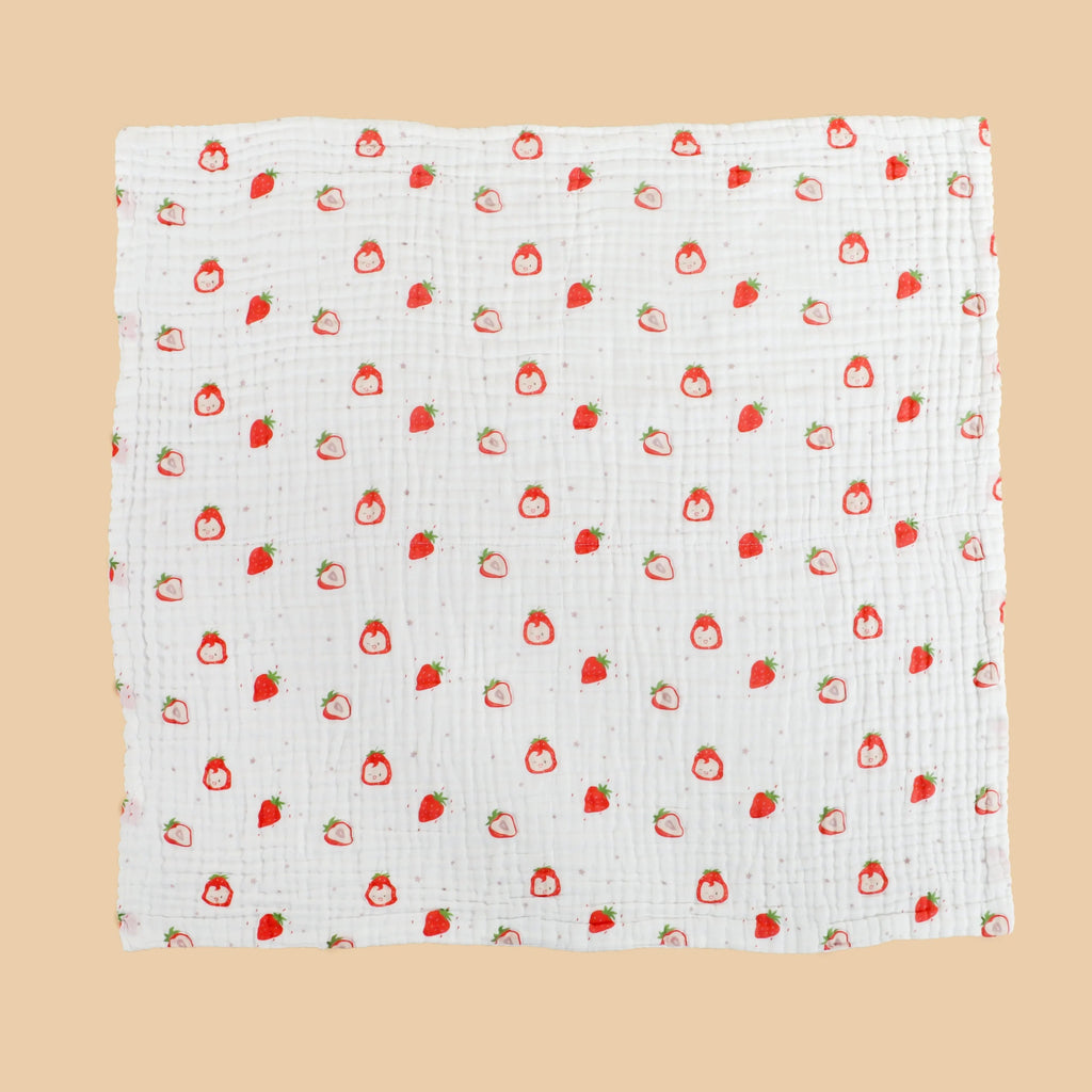 Breathable Muslin Cotton Baby Swaddle Blanket-MamaToddler-Smiling Strawberry-Mama Toddler