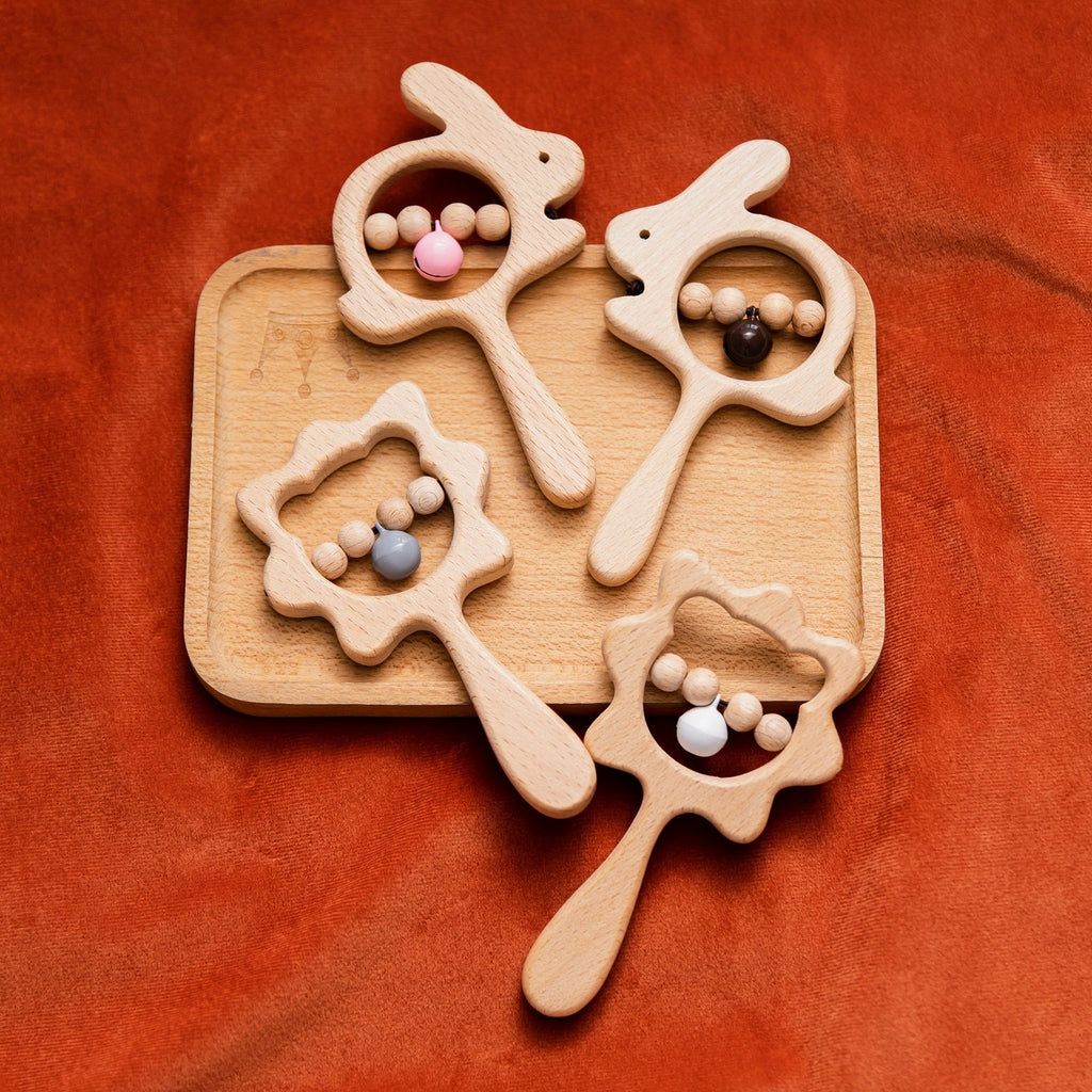 Cute Animals Wooden Rattling Baby Teether-Mama Toddler-Octagram 1-Mama Toddler