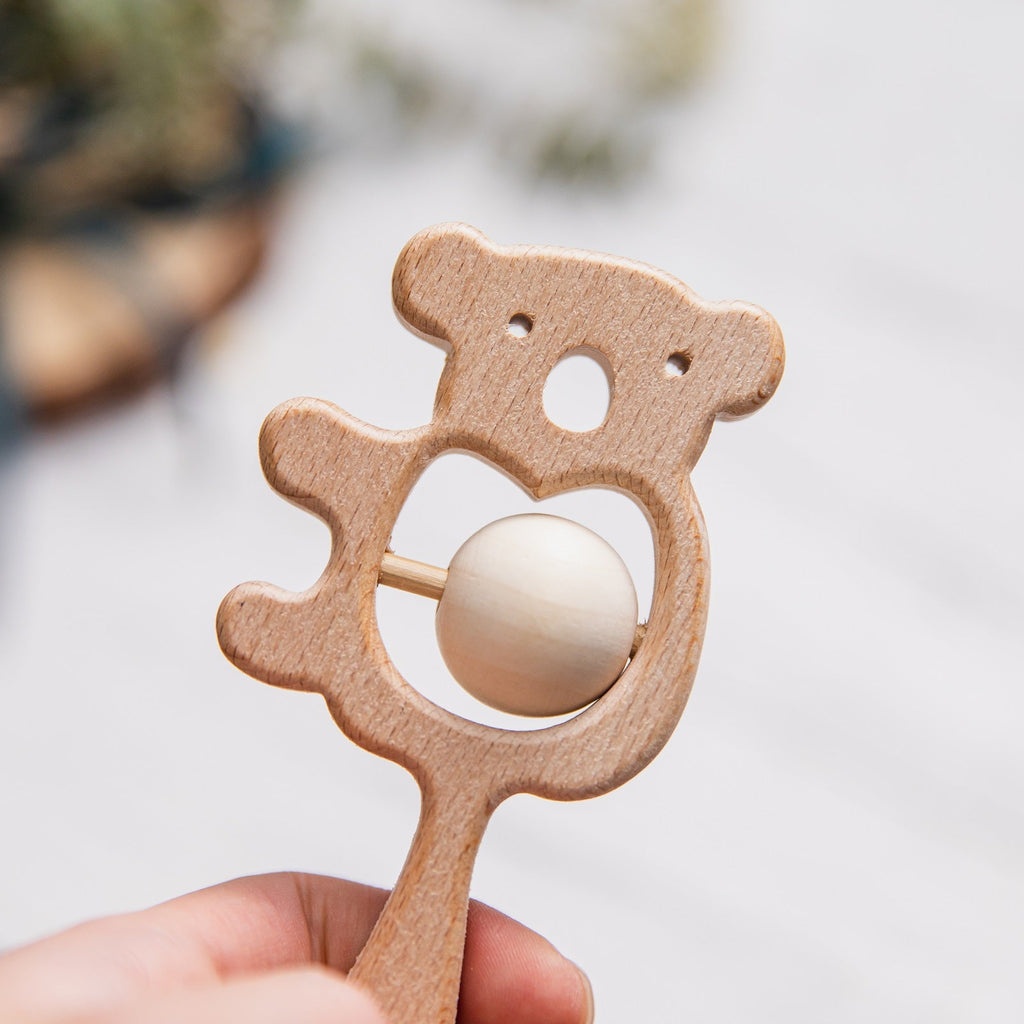 Cute Animals Wooden Rattling Baby Teether-Mama Toddler-Octagram 1-Mama Toddler