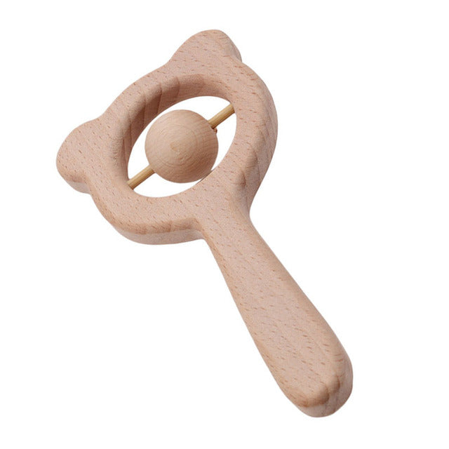 Cute Animals Wooden Rattling Baby Teether-Mama Toddler-Bear 2-Mama Toddler