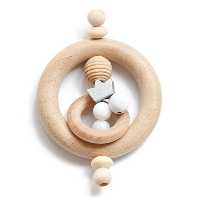 Cute Animals Wooden Rattling Baby Teether-Mama Toddler-Crown Ring-Mama Toddler