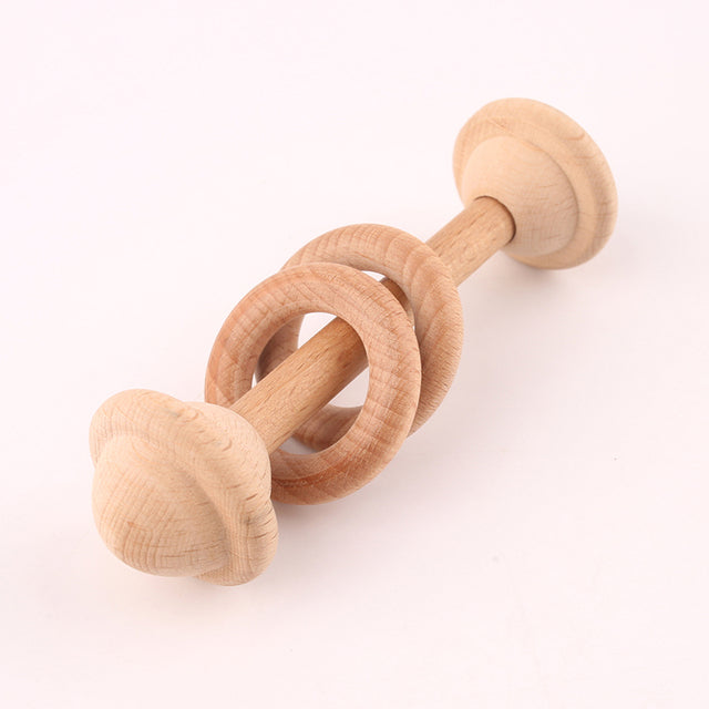 Cute Animals Wooden Rattling Baby Teether-Mama Toddler-Double Ring-Mama Toddler