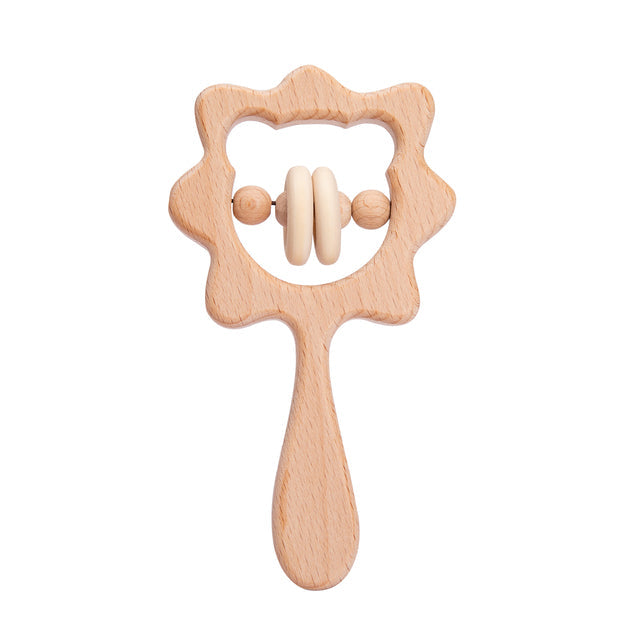 Cute Animals Wooden Rattling Baby Teether-Mama Toddler-Octagram 4-Mama Toddler