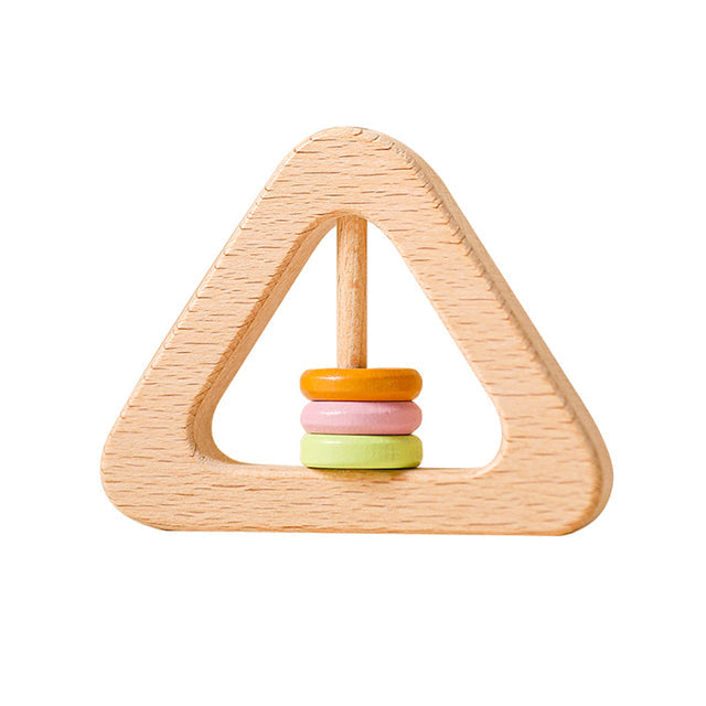 Cute Animals Wooden Rattling Baby Teether-Mama Toddler-Triangle Ring-Mama Toddler