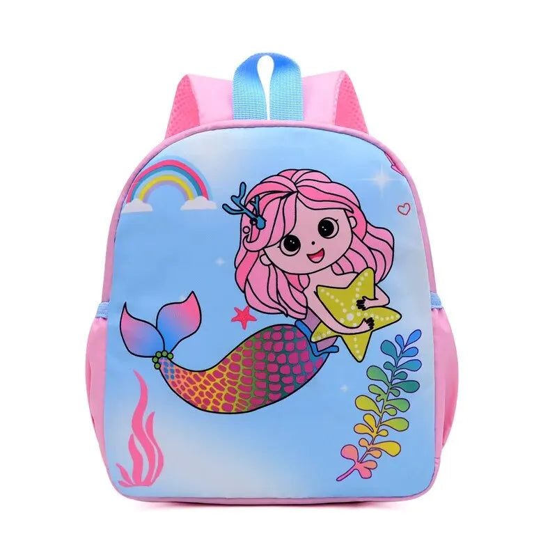 Cute Cartoon Printed Waterproof School Bags-MamaToddler-Pink Mermaid-Mama Toddler