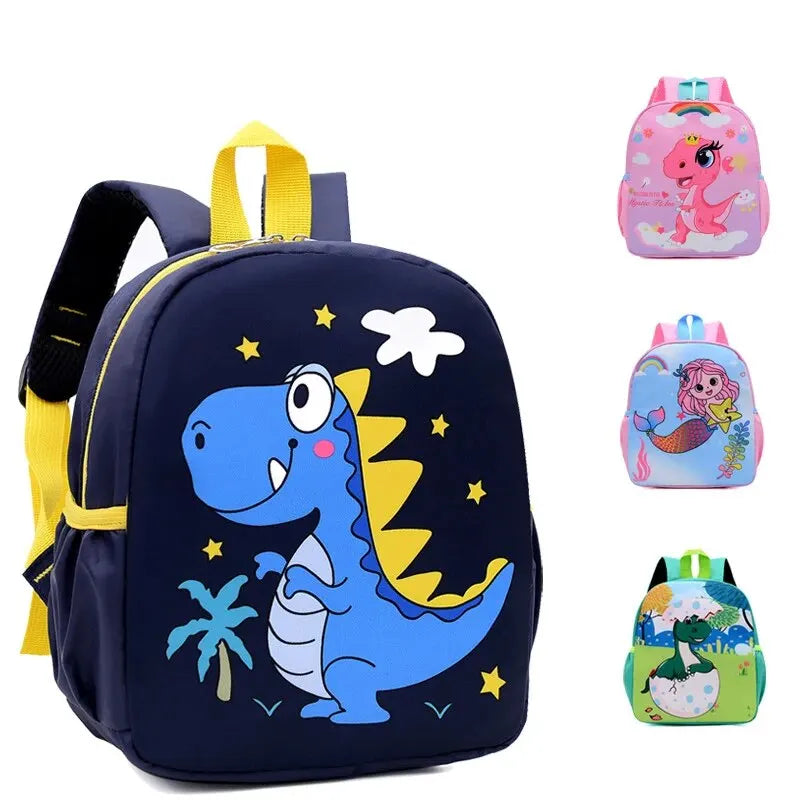 Cute Cartoon Printed Waterproof School Bags-MamaToddler-Navy Dinosaur-Mama Toddler