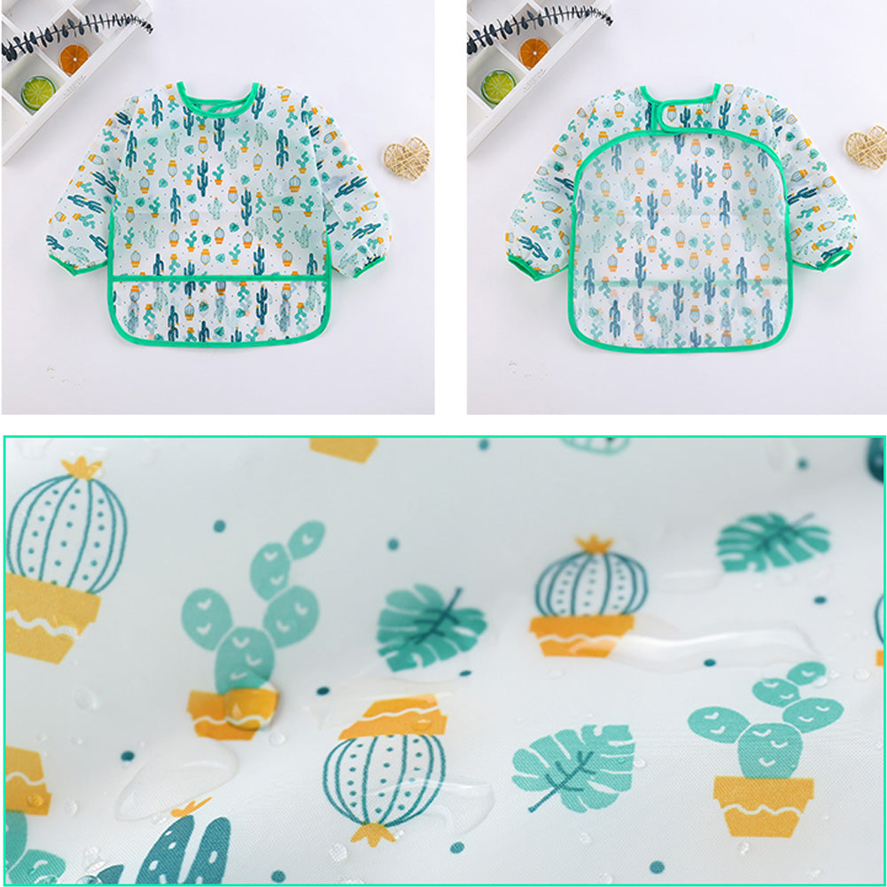 Cute Cartoon Toddler Waterproof Bibs-Mama Toddler-Cactus-For 0-3 Years-Mama Toddler