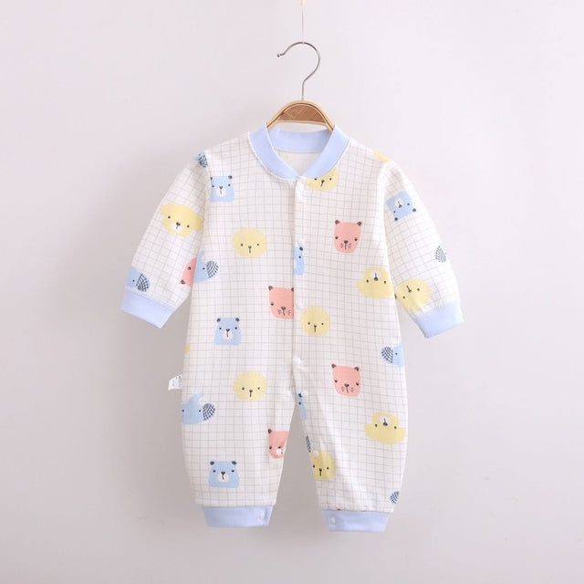 Cute Designs Cotton Baby Long Sleeve Jumpsuit-Mama Toddler-Cute Animals-3 Months-Mama Toddler