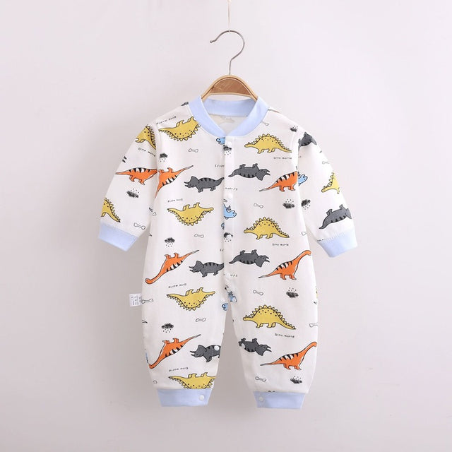 Cute Designs Cotton Baby Long Sleeve Jumpsuit-Mama Toddler-Dinosaurs-3 Months-Mama Toddler