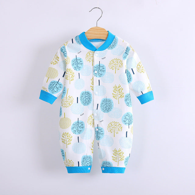 Cute Designs Cotton Baby Long Sleeve Jumpsuit-Mama Toddler-Trees-3 Months-Mama Toddler