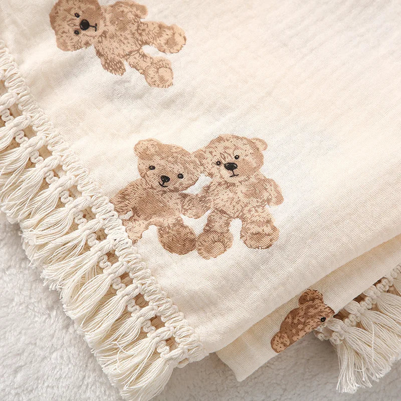 Cute Muslin Cotton Baby Summer Comforter-MamaToddler-Vine-80X65 cm-Mama Toddler