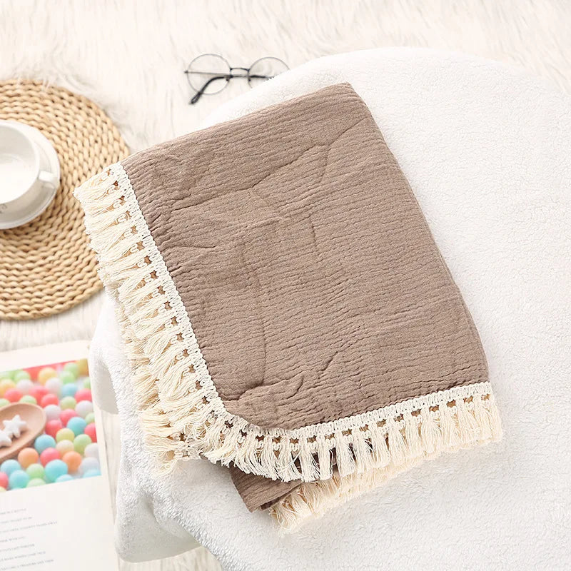 Cute Muslin Cotton Baby Summer Comforter-MamaToddler-Coffee-80X65 cm-Mama Toddler