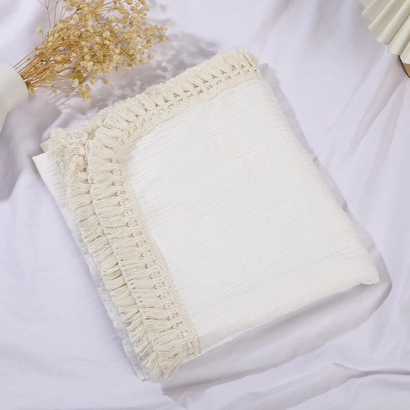 Cute Muslin Cotton Baby Summer Comforter-MamaToddler-White-80X65 cm-Mama Toddler