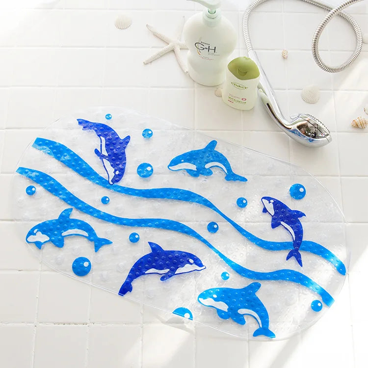 Eco-friendly Cartoon Non-Slip Bathroom Mat-MamaToddler-Dolphins-39x69 cm-Mama Toddler