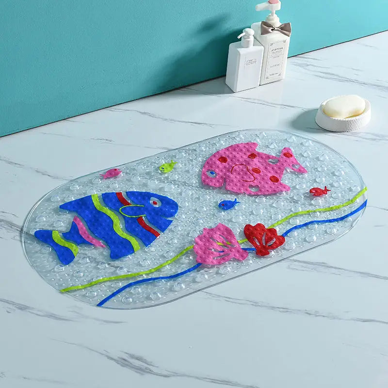 Eco-friendly Cartoon Non-Slip Bathroom Mat-MamaToddler-Fishes-39x69 cm-Mama Toddler