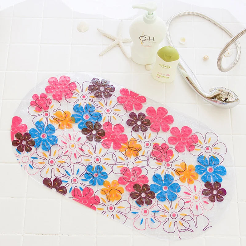 Eco-friendly Cartoon Non-Slip Bathroom Mat-MamaToddler-Flowers-39x69 cm-Mama Toddler