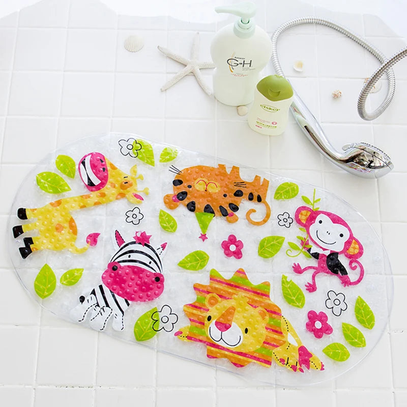 Eco-friendly Cartoon Non-Slip Bathroom Mat-MamaToddler-Jungle Animals-39x69 cm-Mama Toddler